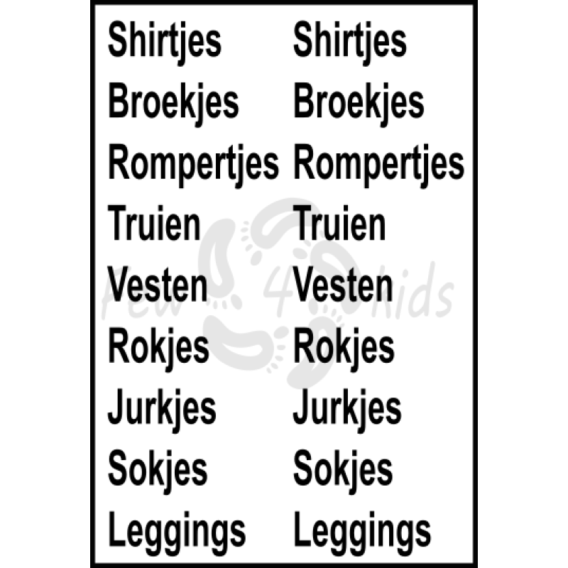 Kledingstukken stickers